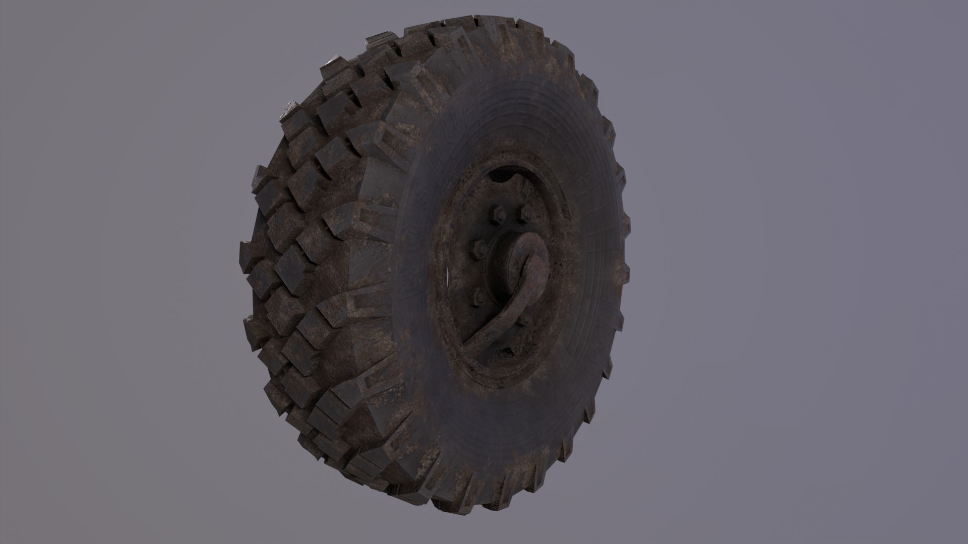 truck wheel PBR Game-Ready Low-poly 3D model_13