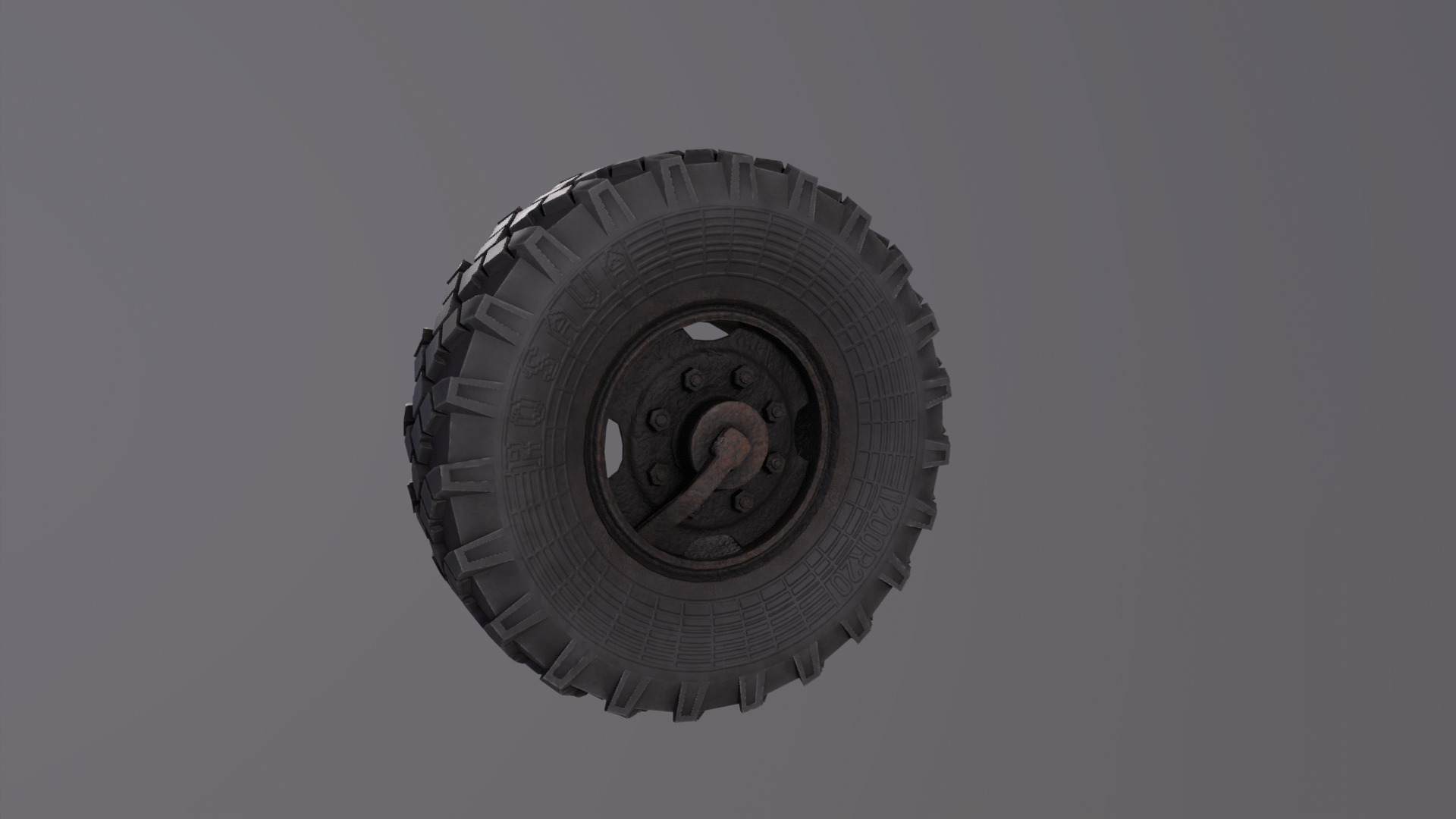 truck wheel PBR Game-Ready Low-poly 3D model_7