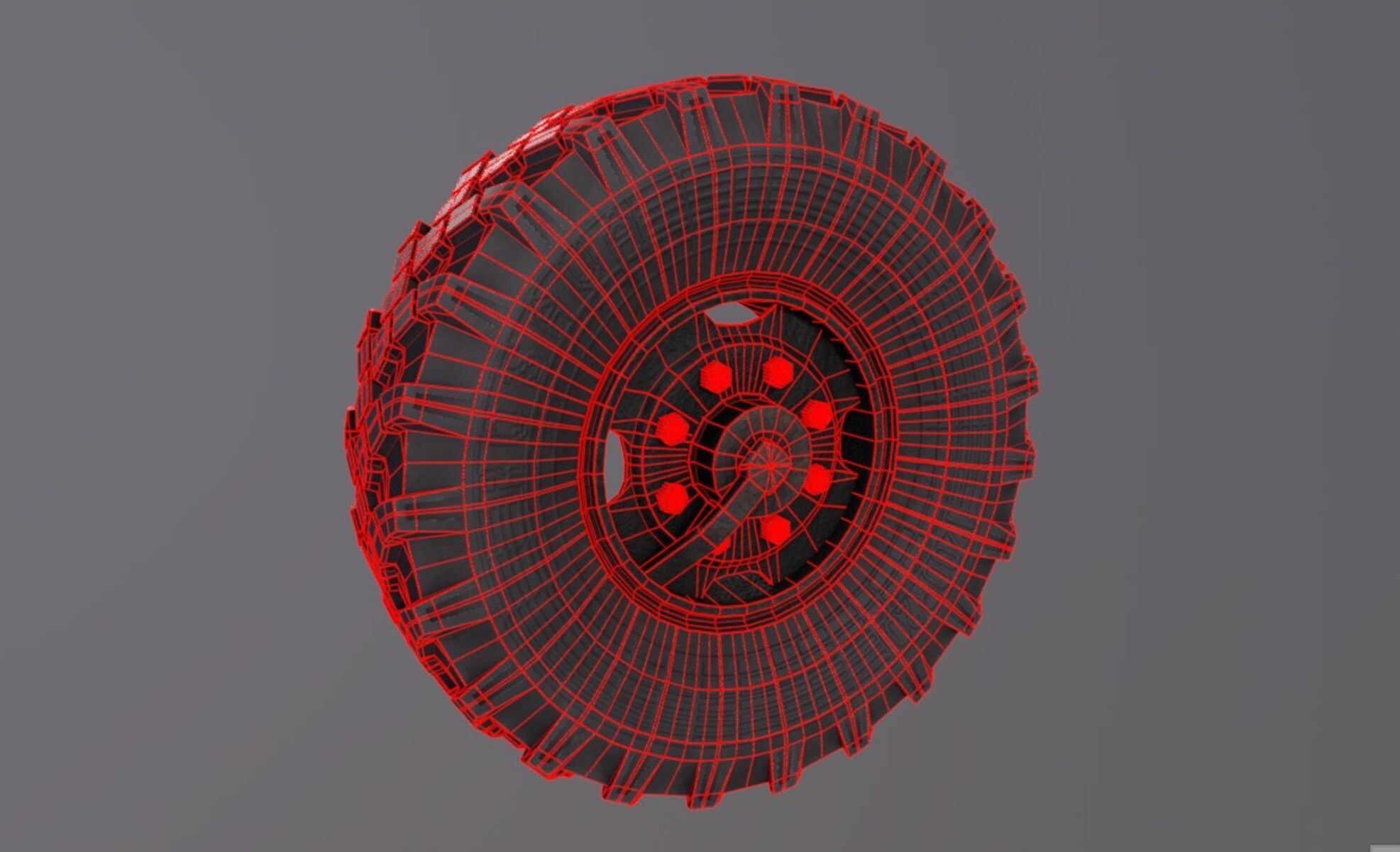 truck wheel PBR Game-Ready Low-poly 3D model_28