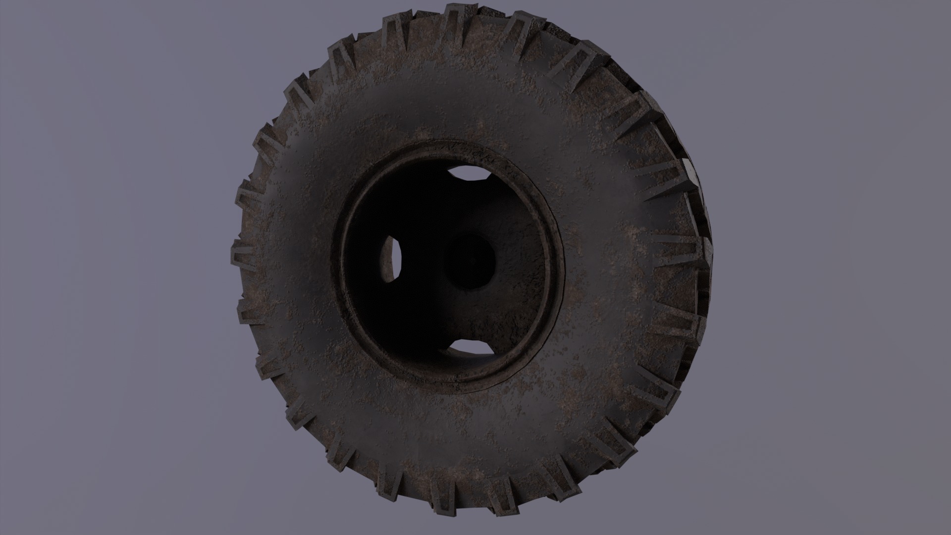 truck wheel PBR Game-Ready Low-poly 3D model_11