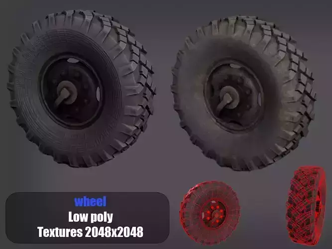 truck wheel PBR Game-Ready