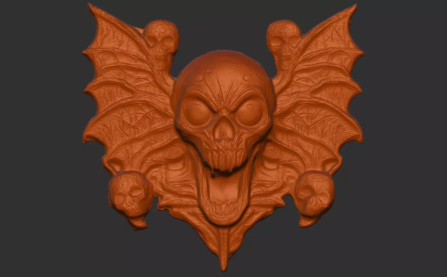 horror bat skull 3dmodel for cnc 3D print model