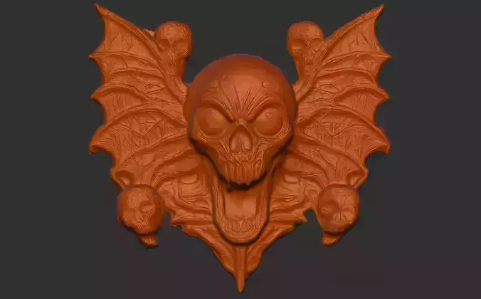 horror bat skull 3dmodel for cnc