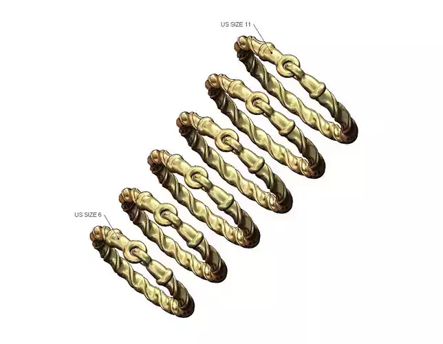 Link french braided ribbon eternity ring US sizes 6to11