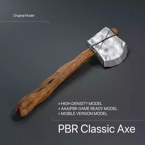 Classic Axe - All-Purpose PBR 3D Model Game-Film-Mobile Low-poly 3D model