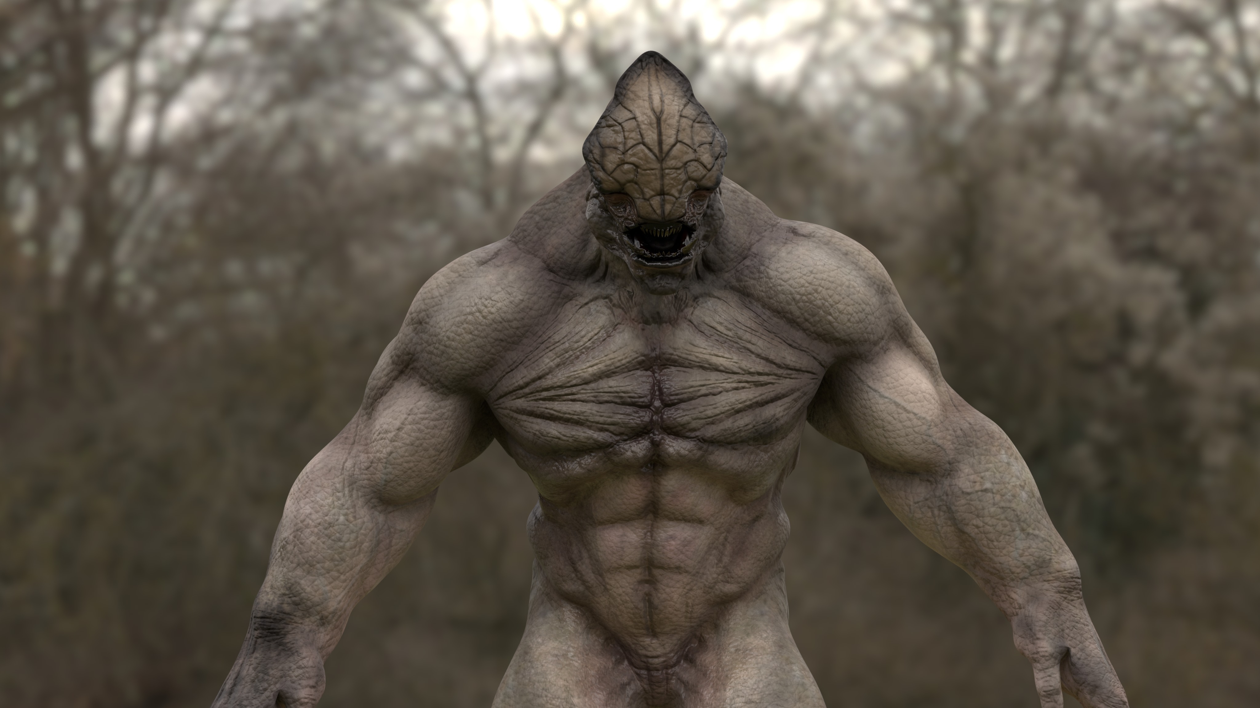 CAVE BEAST Low-poly 3D model_7