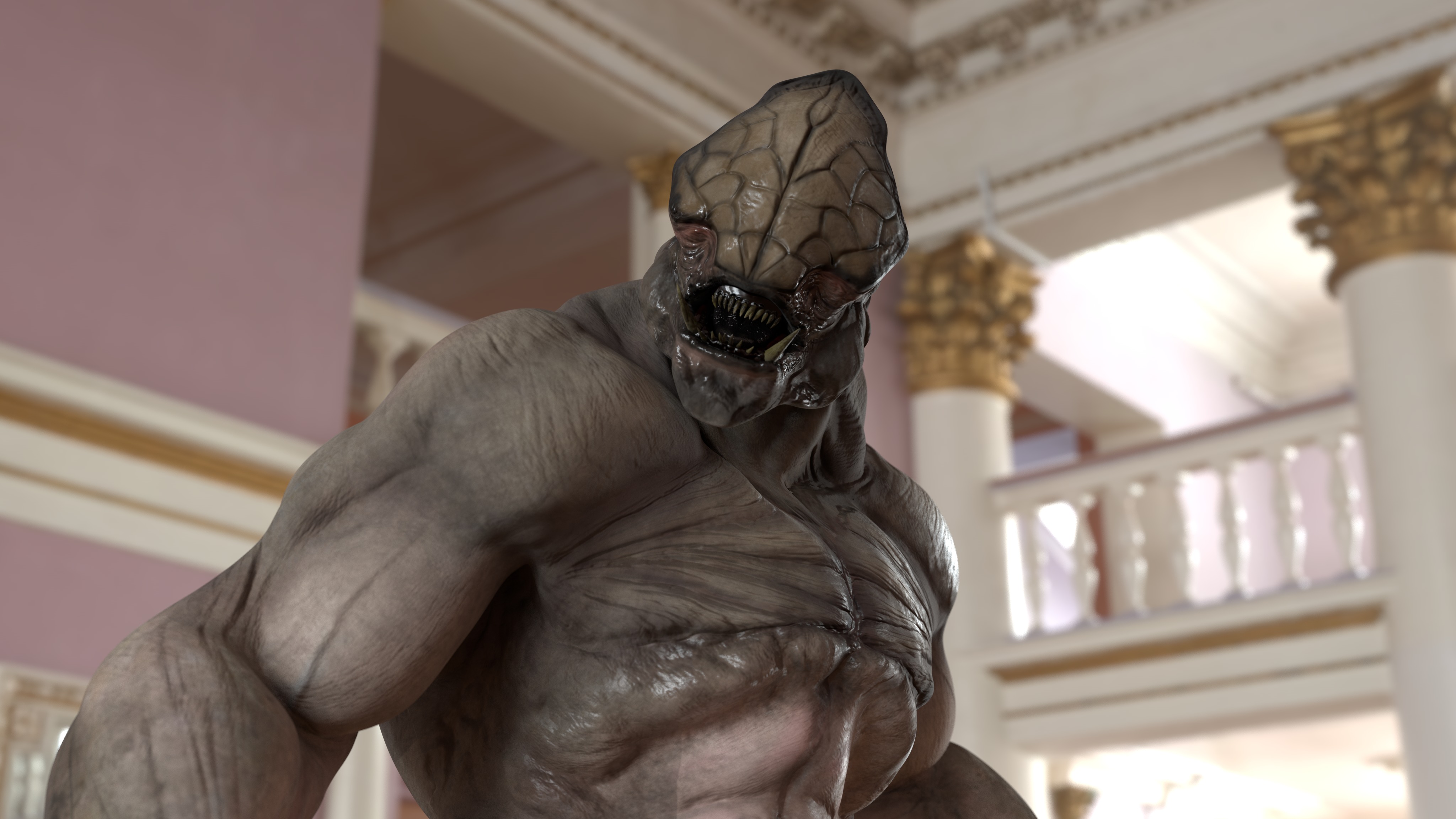 CAVE BEAST Low-poly 3D model_11