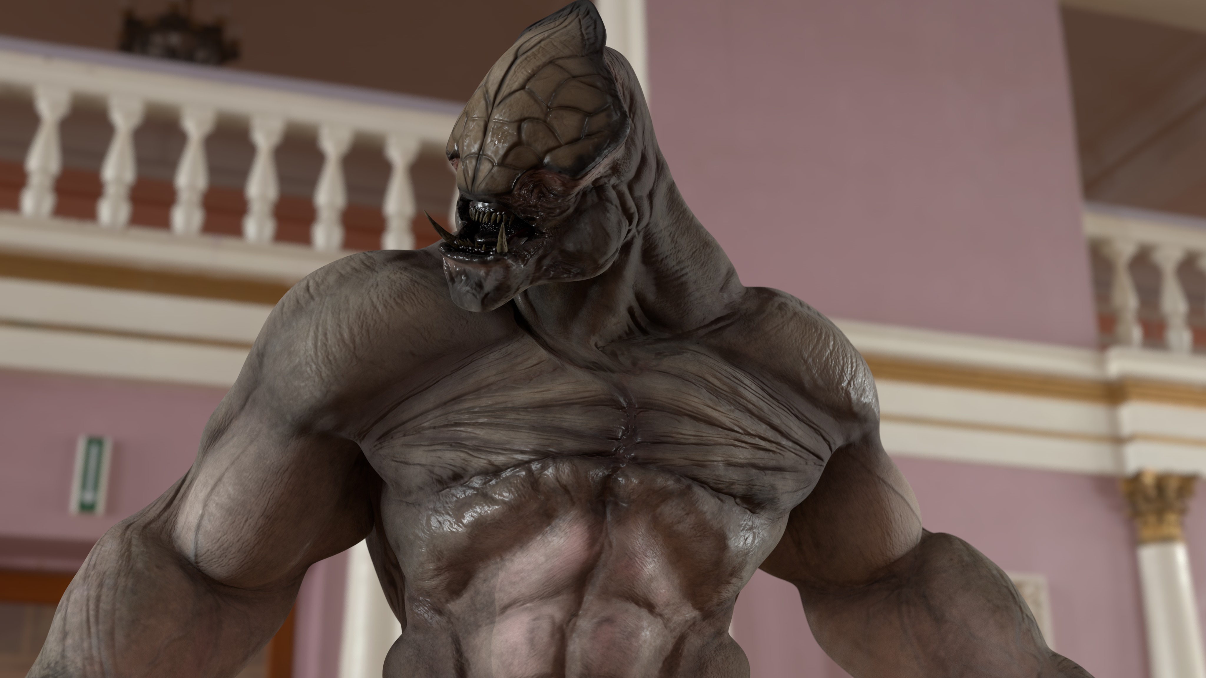 CAVE BEAST Low-poly 3D model_10