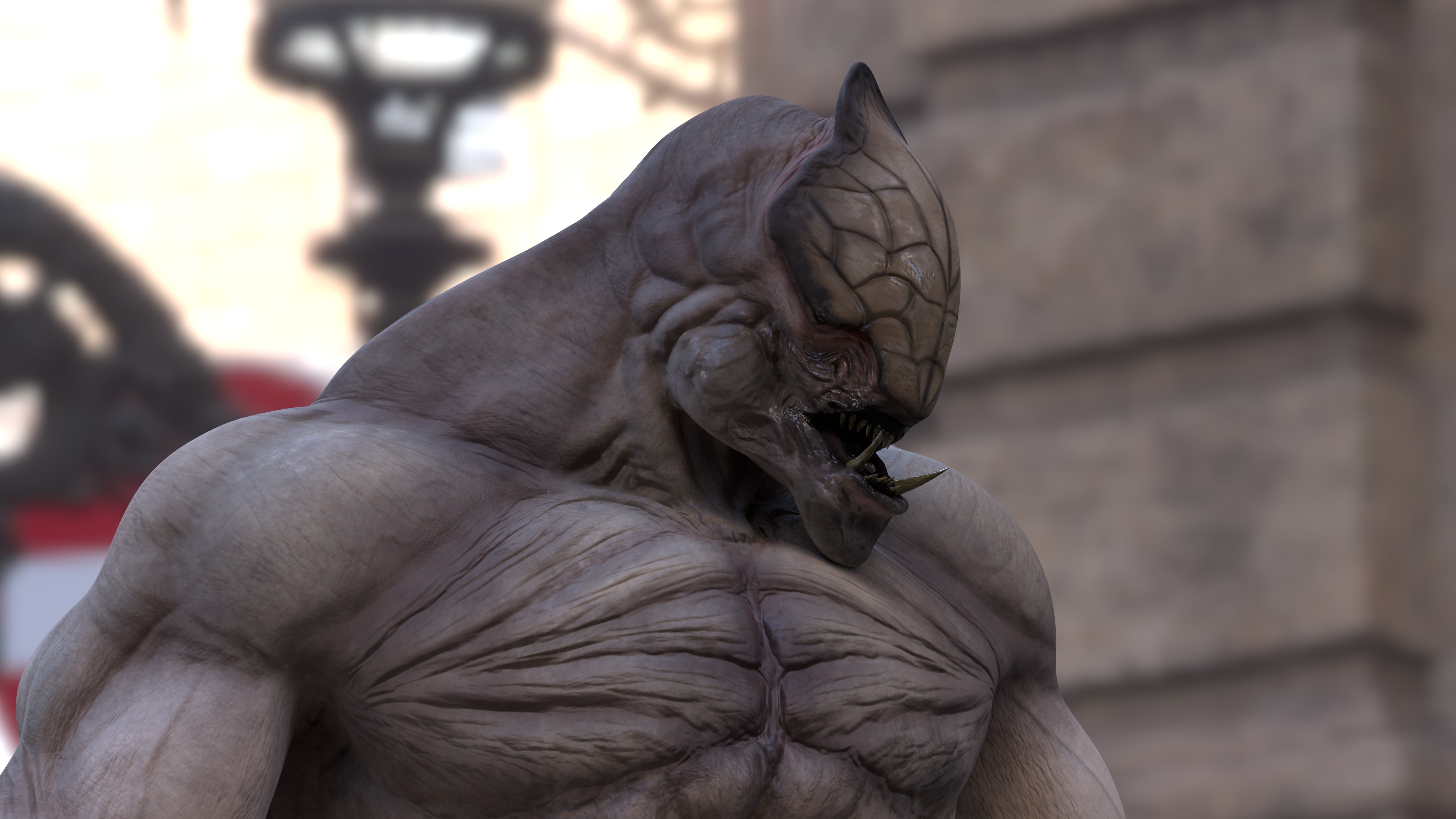 CAVE BEAST Low-poly 3D model_4