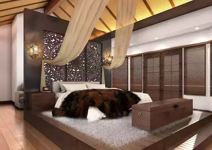 Bedroom interior scene 3D model
