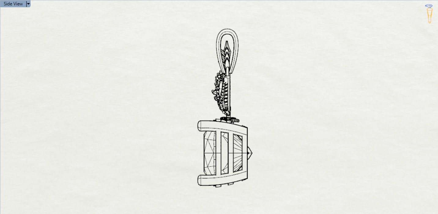 White gold STL pendant with bird design gemstone model jp0184 3D print model_14