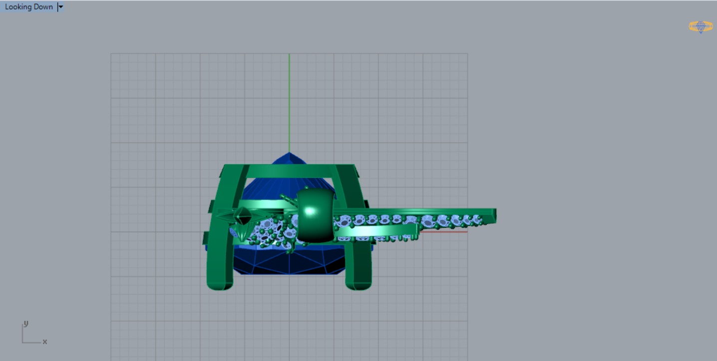 White gold STL pendant with bird design gemstone model jp0184 3D print model_9