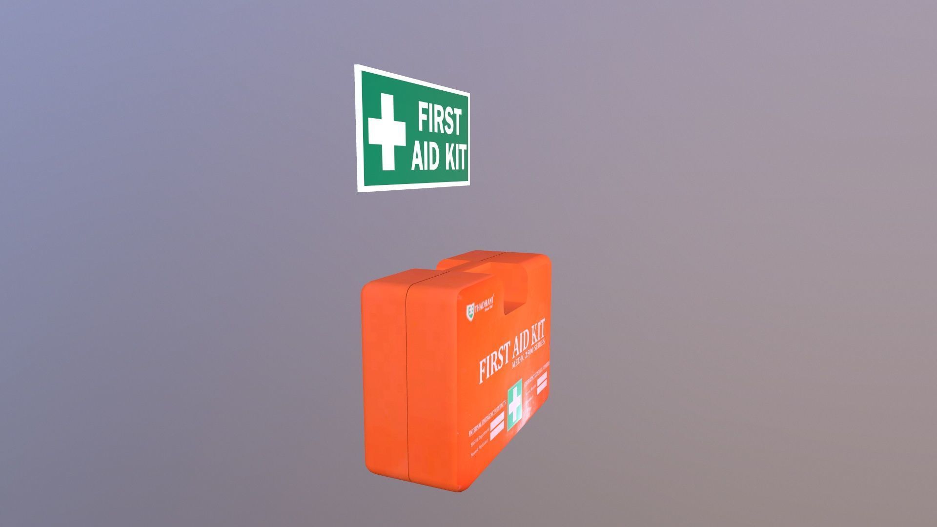 First Aid Kit Low-poly 3D model_3