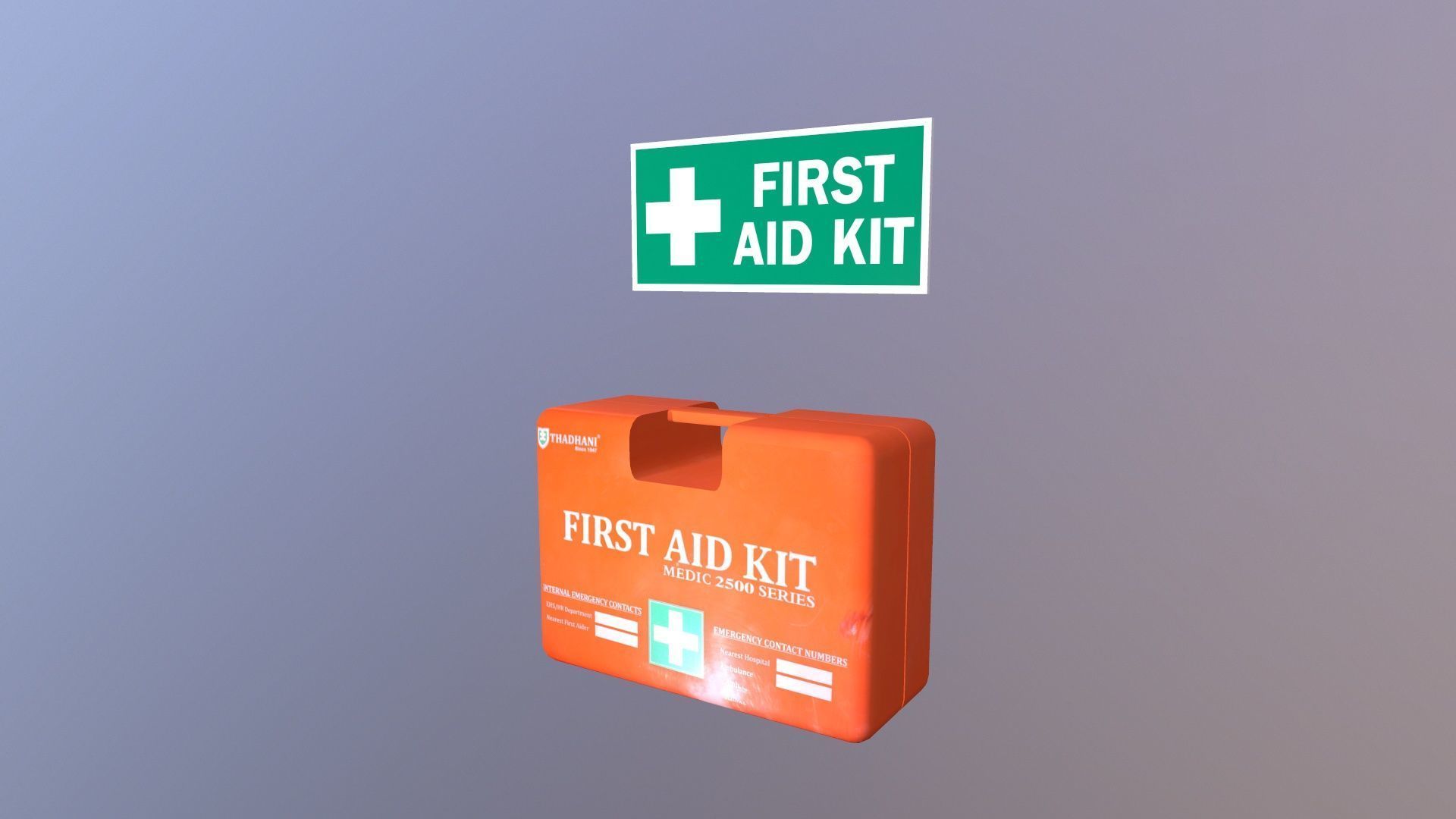 First Aid Kit Low-poly 3D model_4
