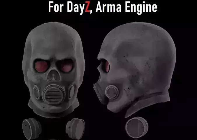 skull gasmask for Dayz arma engine Low-poly 3D model