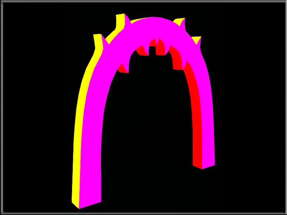 Halloween cemetery Arch Low-poly 3D model_4