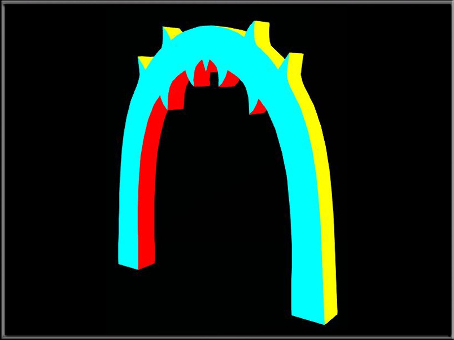 Halloween cemetery Arch Low-poly 3D model_3