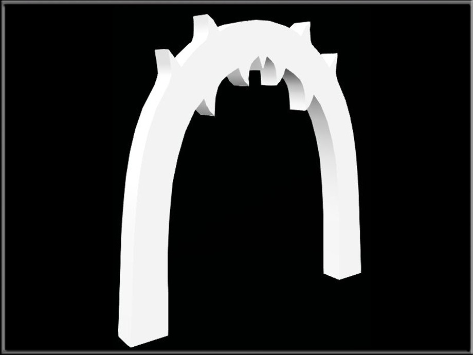 Halloween cemetery Arch Low-poly 3D model_1