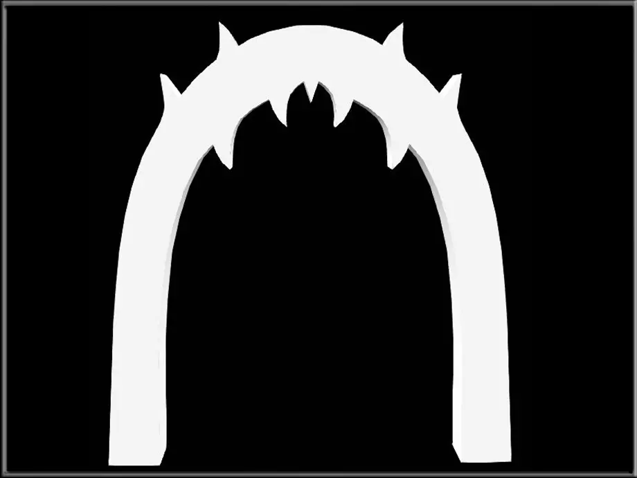 Halloween cemetery Arch Low-poly 3D model_0