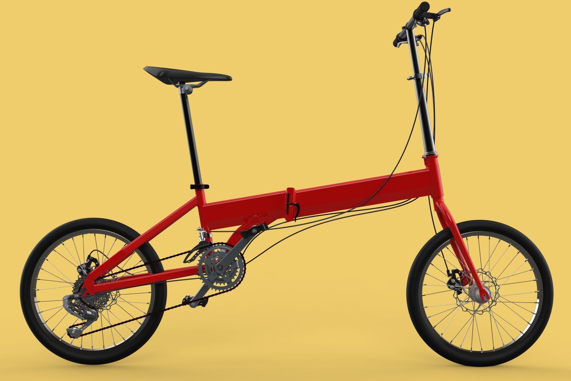 FOLD BICYCLE FOLDING BIKE PORTABLE COMPACT FLIP 3D model_2