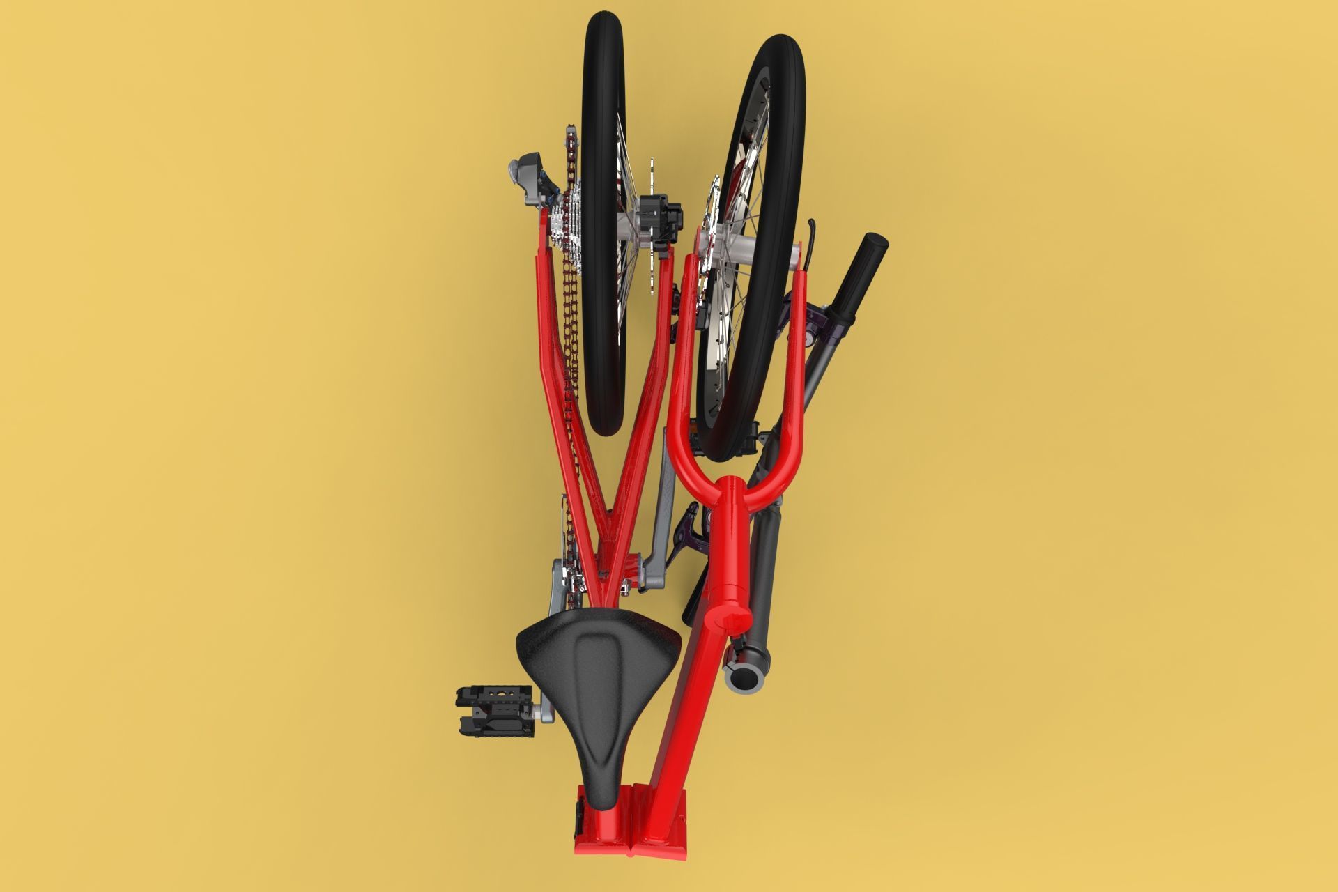 FOLD BICYCLE FOLDING BIKE PORTABLE COMPACT FLIP 3D model_11