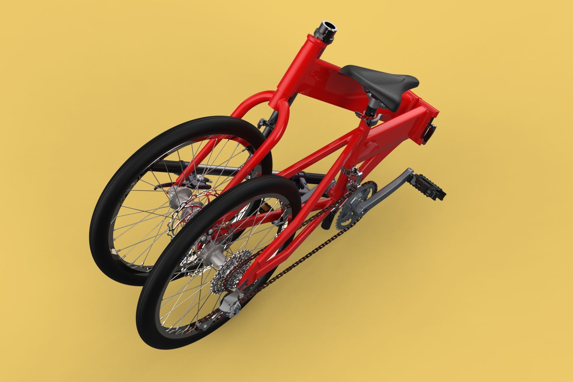FOLD BICYCLE FOLDING BIKE PORTABLE COMPACT FLIP 3D model_13