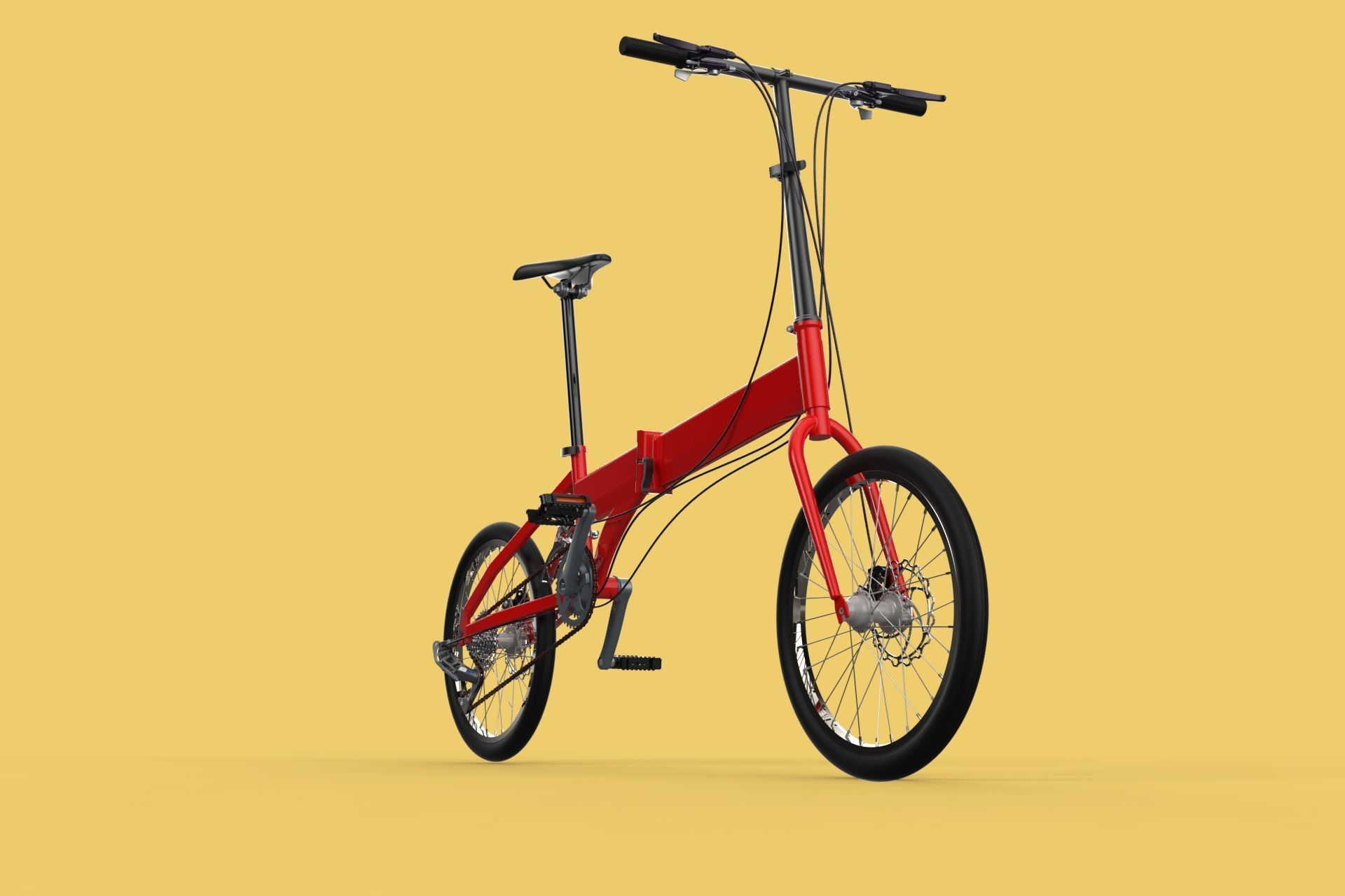 FOLD BICYCLE FOLDING BIKE PORTABLE COMPACT FLIP 3D model_12