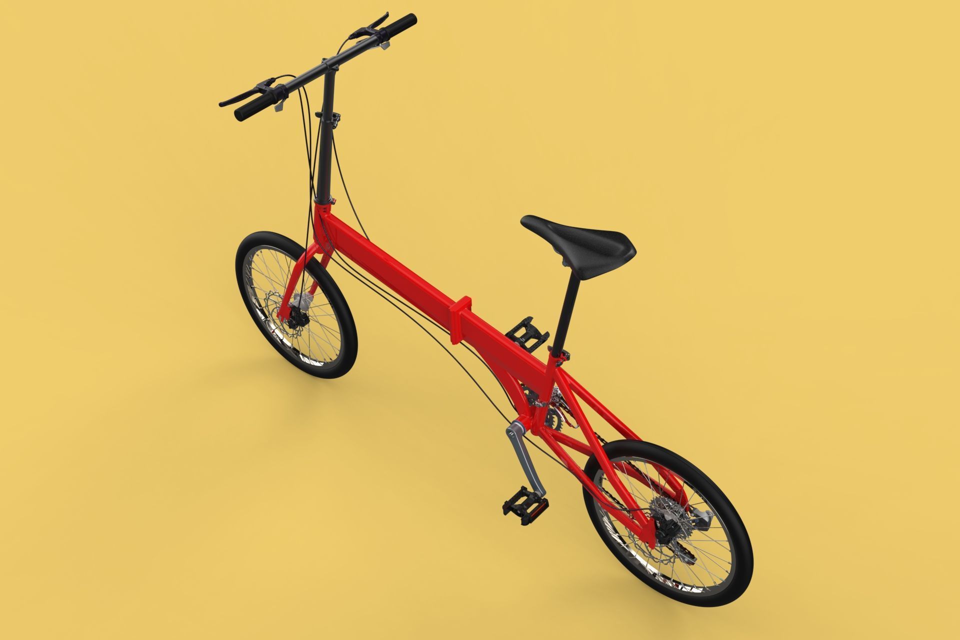 FOLD BICYCLE FOLDING BIKE PORTABLE COMPACT FLIP 3D model_10