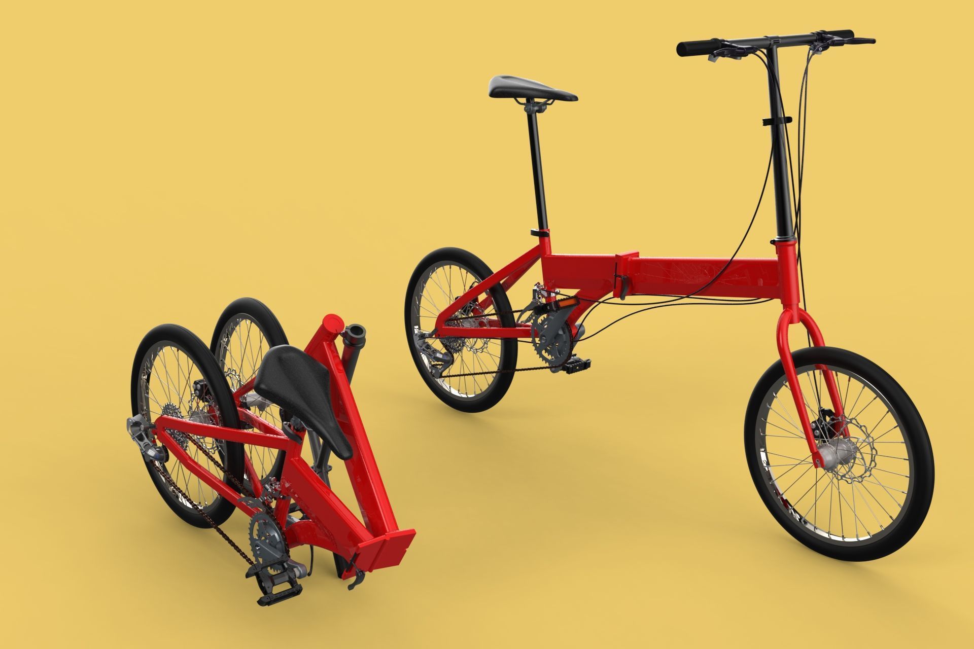 FOLD BICYCLE FOLDING BIKE PORTABLE COMPACT FLIP 3D model_1