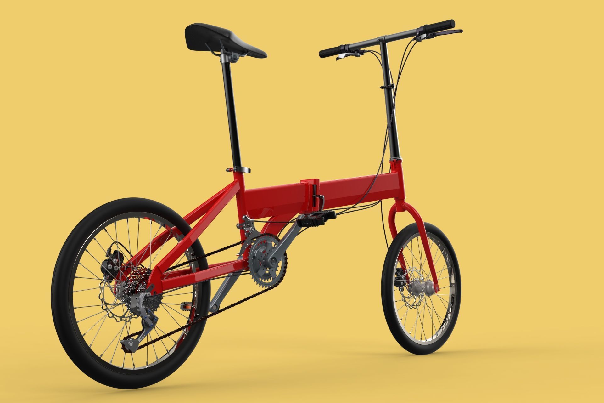 FOLD BICYCLE FOLDING BIKE PORTABLE COMPACT FLIP 3D model_14