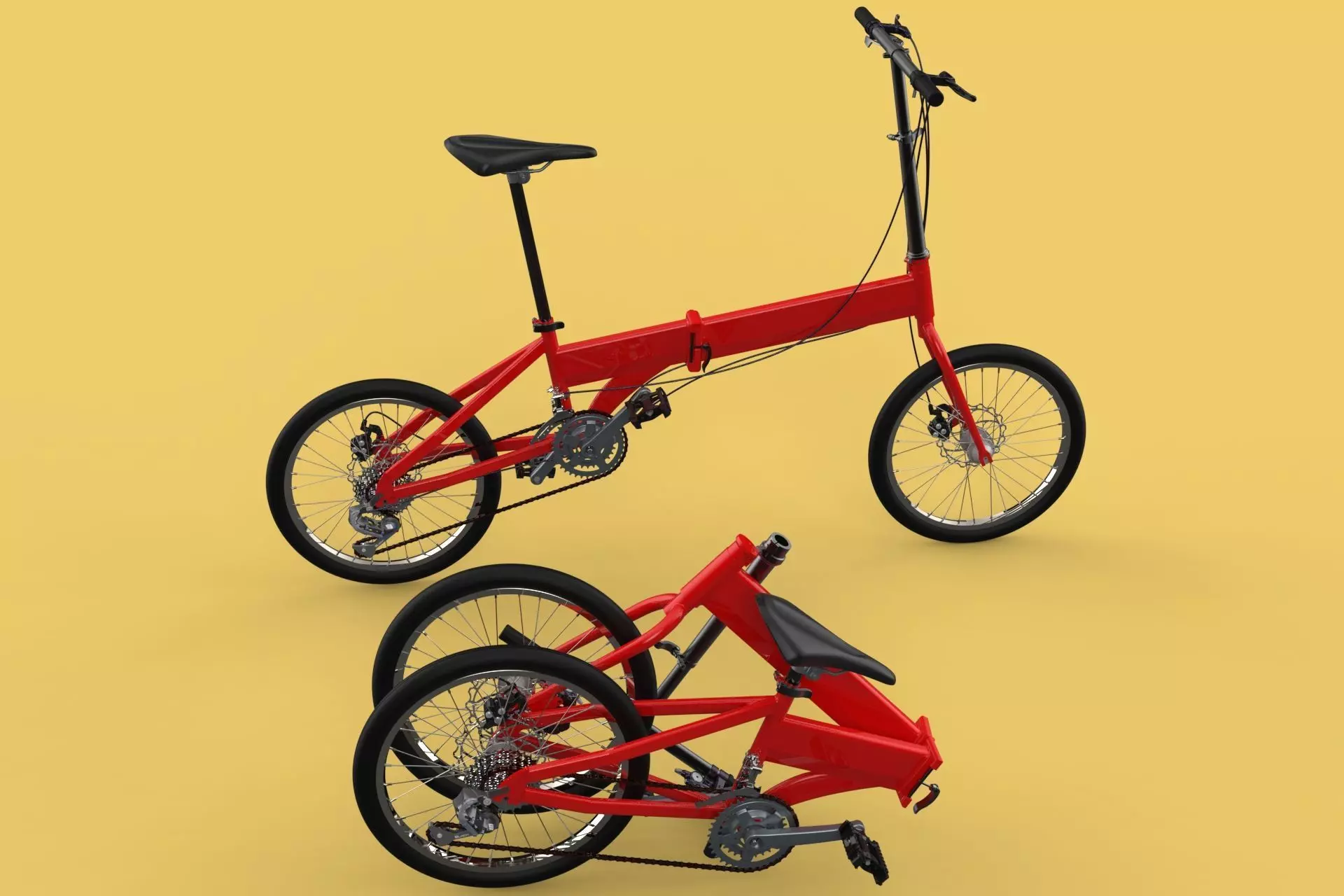 FOLD BICYCLE FOLDING BIKE PORTABLE COMPACT FLIP 3D model_0