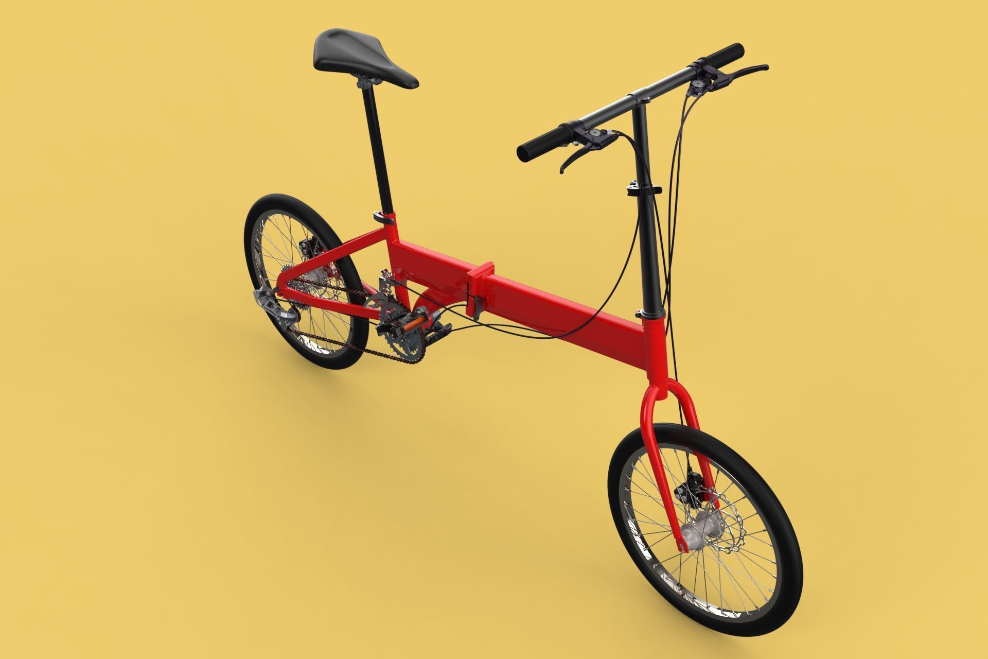 FOLD BICYCLE FOLDING BIKE PORTABLE COMPACT FLIP 3D model_8