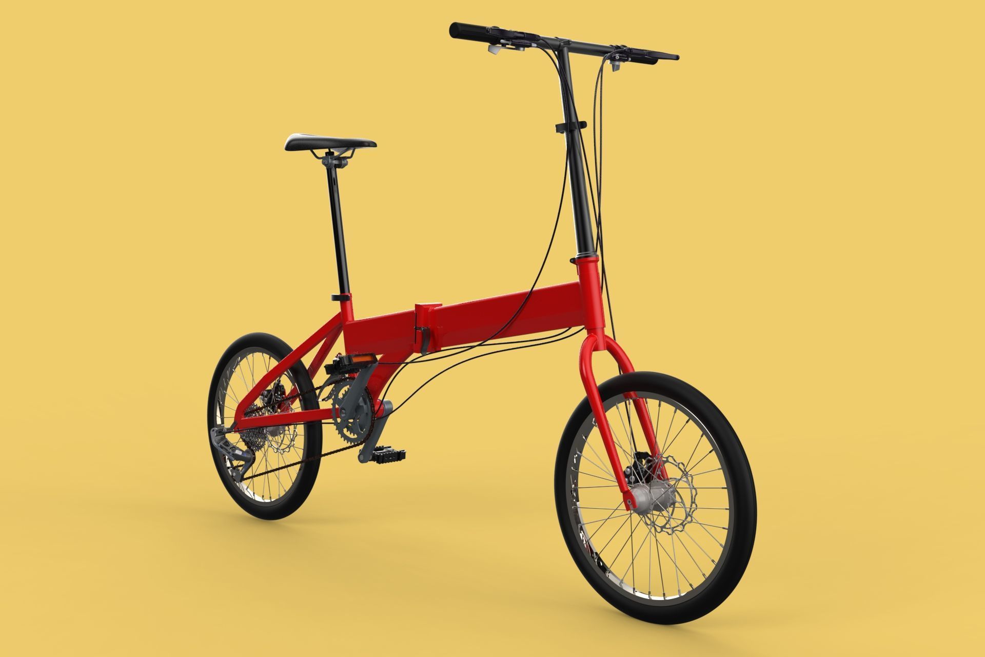 FOLD BICYCLE FOLDING BIKE PORTABLE COMPACT FLIP 3D model_4