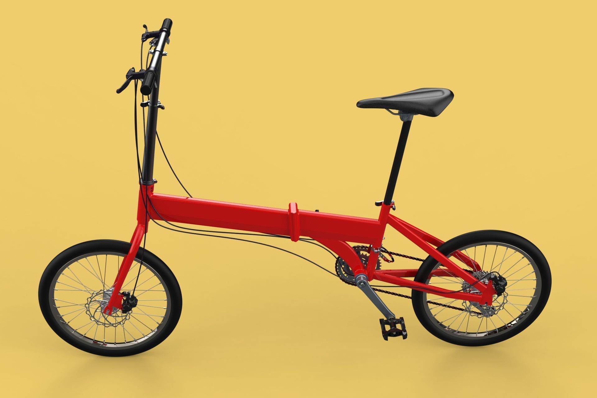 FOLD BICYCLE FOLDING BIKE PORTABLE COMPACT FLIP 3D model_6