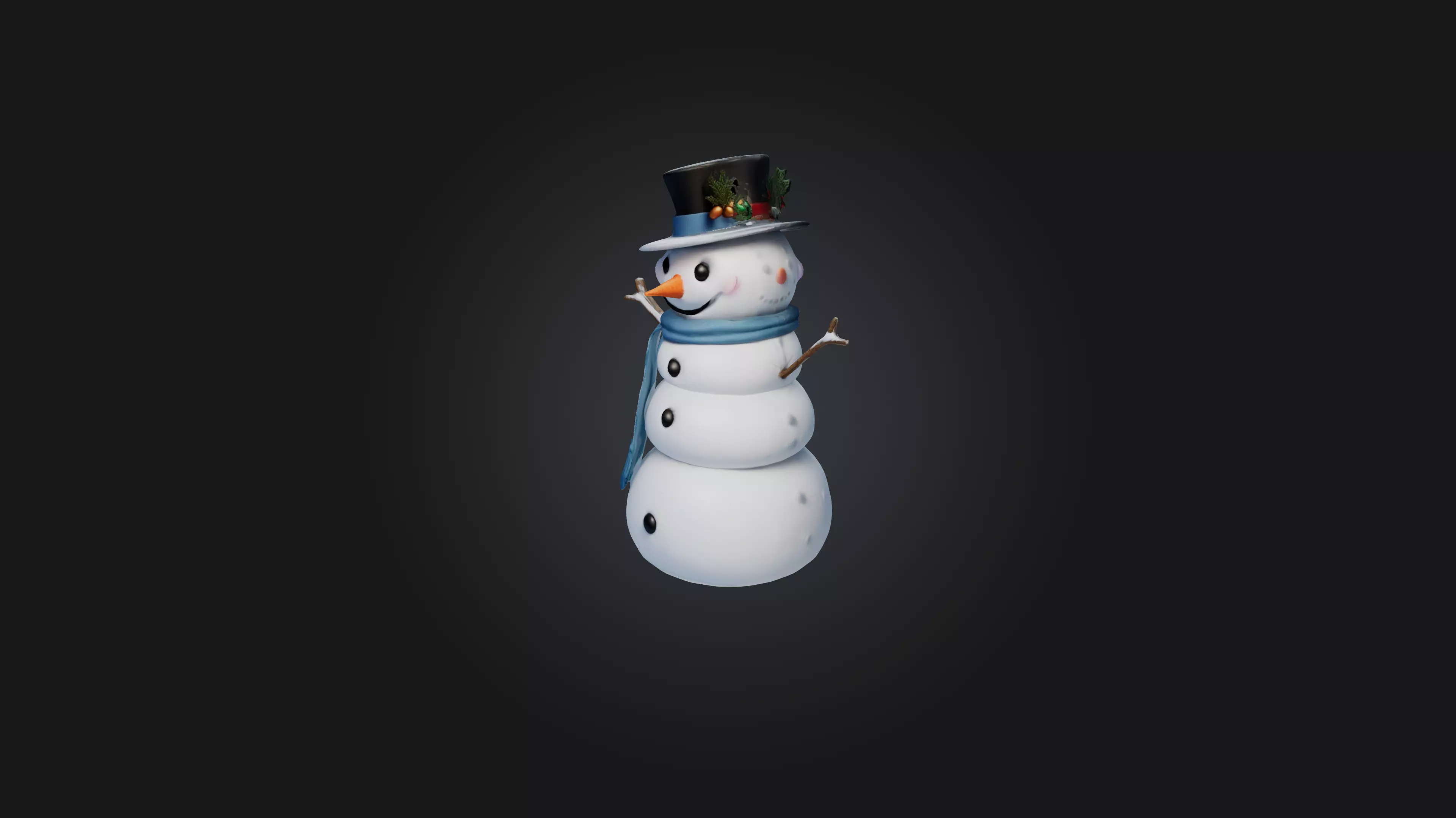Cartoon Snowman 3D model_0