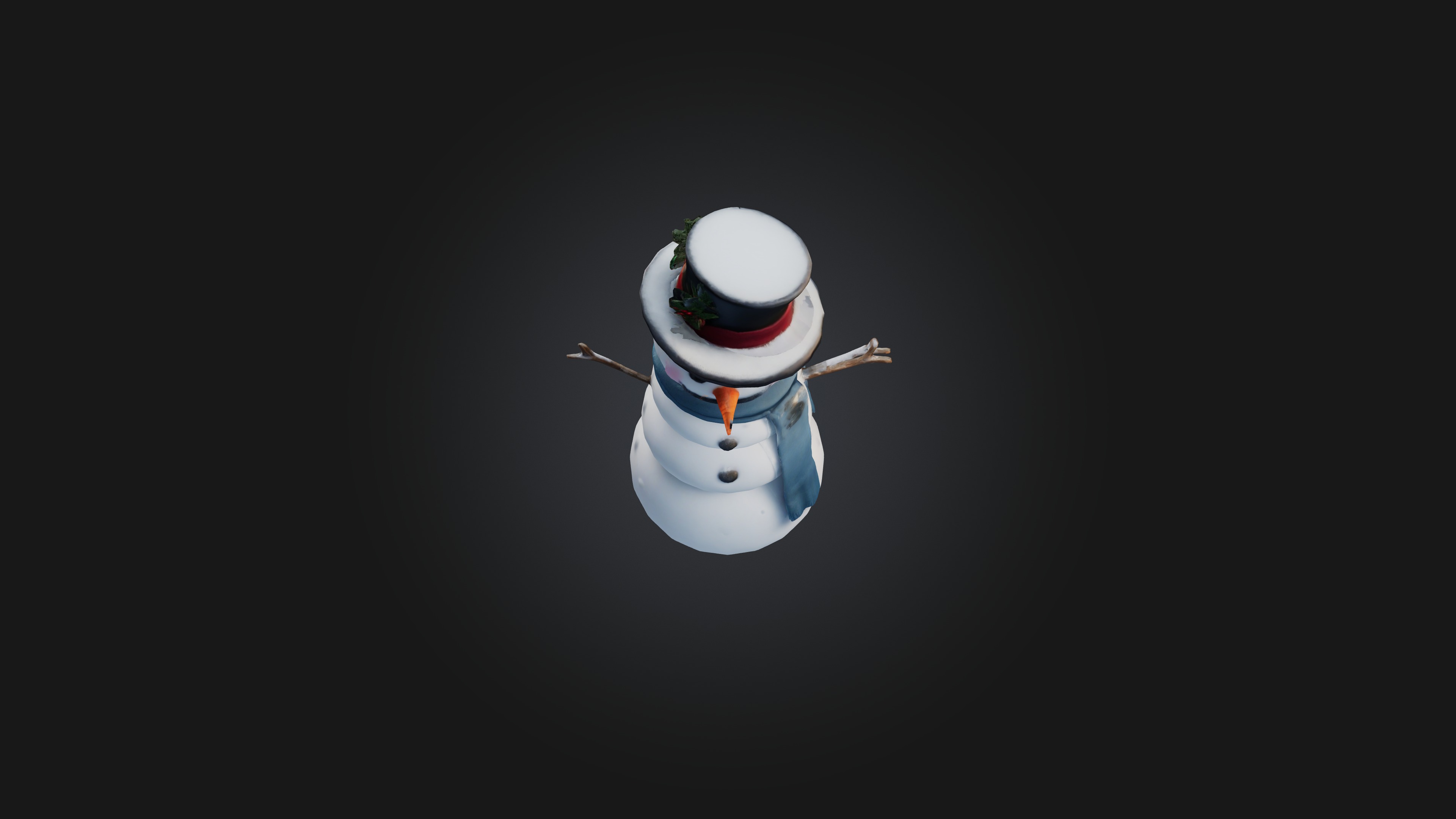 Cartoon Snowman 3D model_5