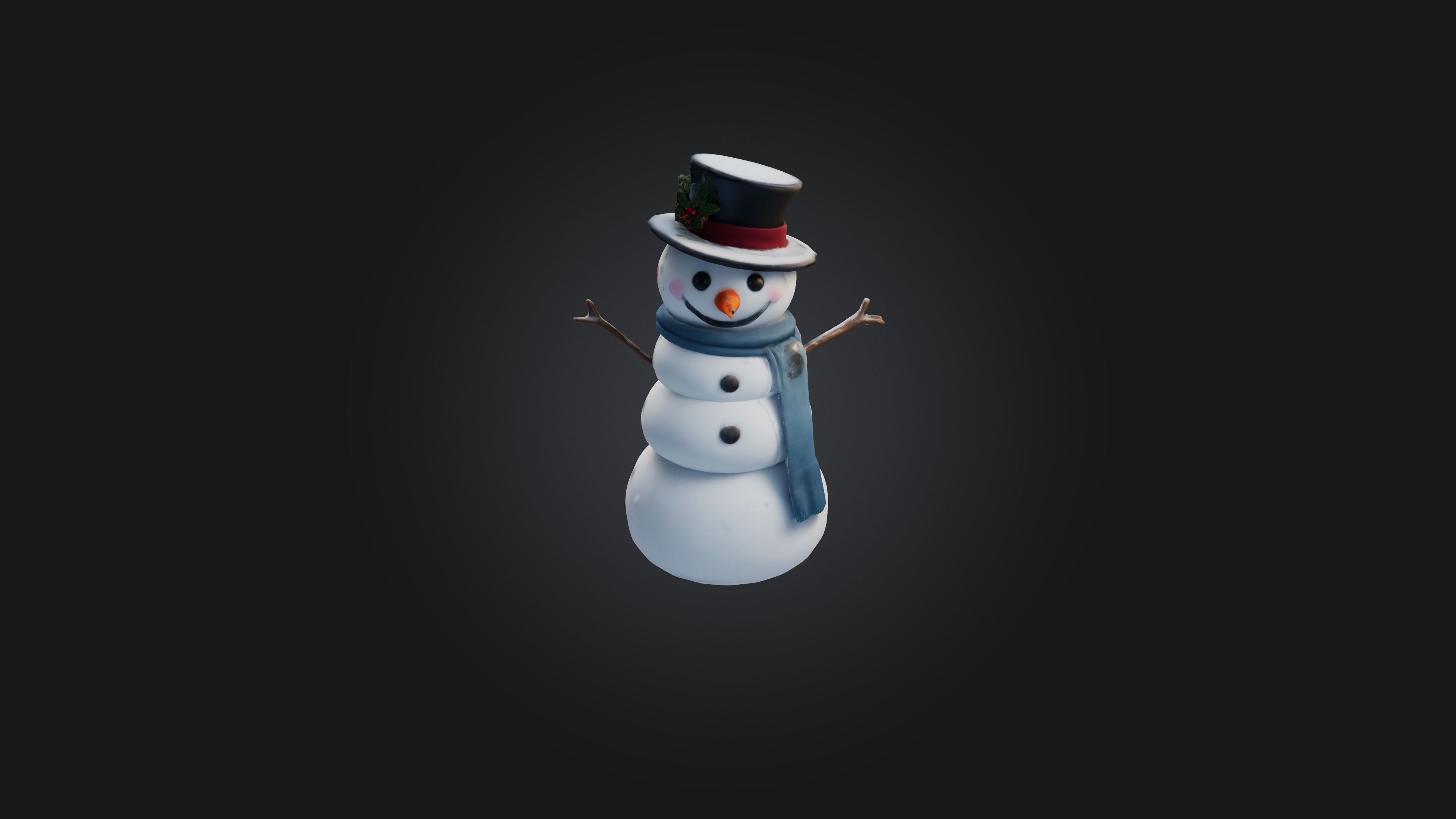 Cartoon Snowman 3D model_4