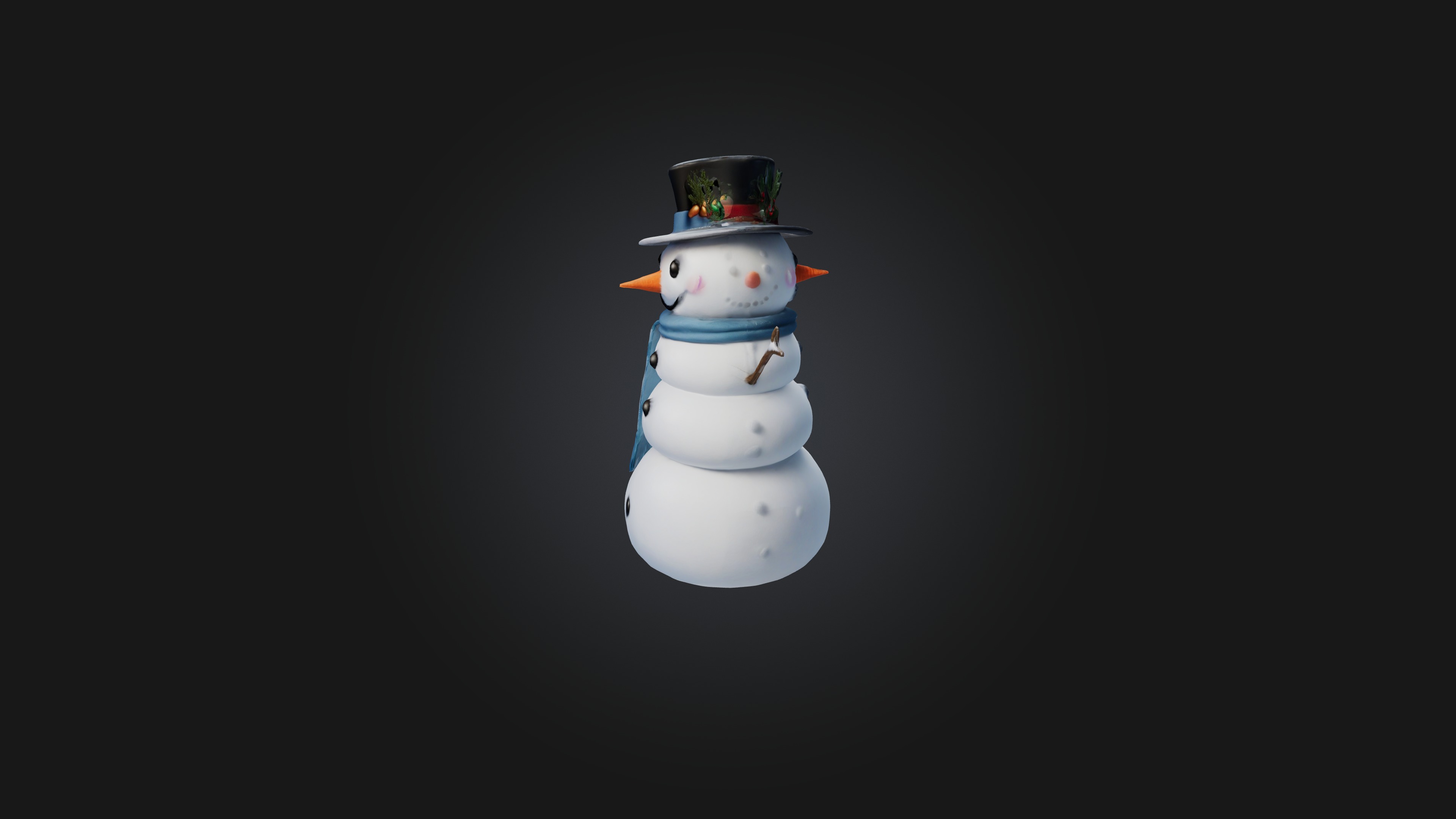 Cartoon Snowman 3D model_1