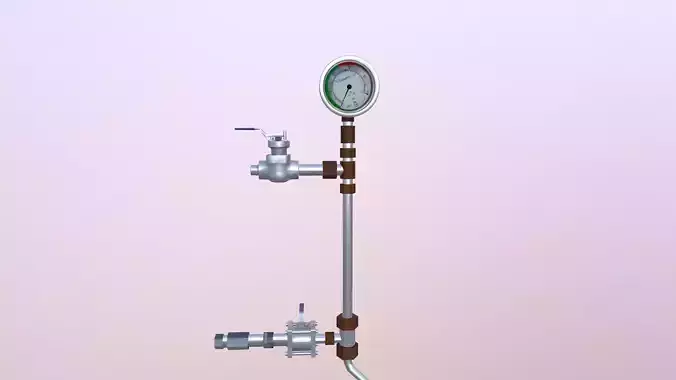 Pressure Gauge Low-poly 3D model