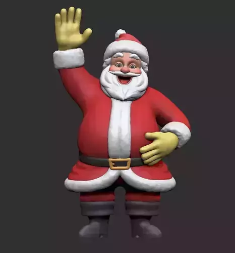 Santa Claus - Hello wave hand 3D print model