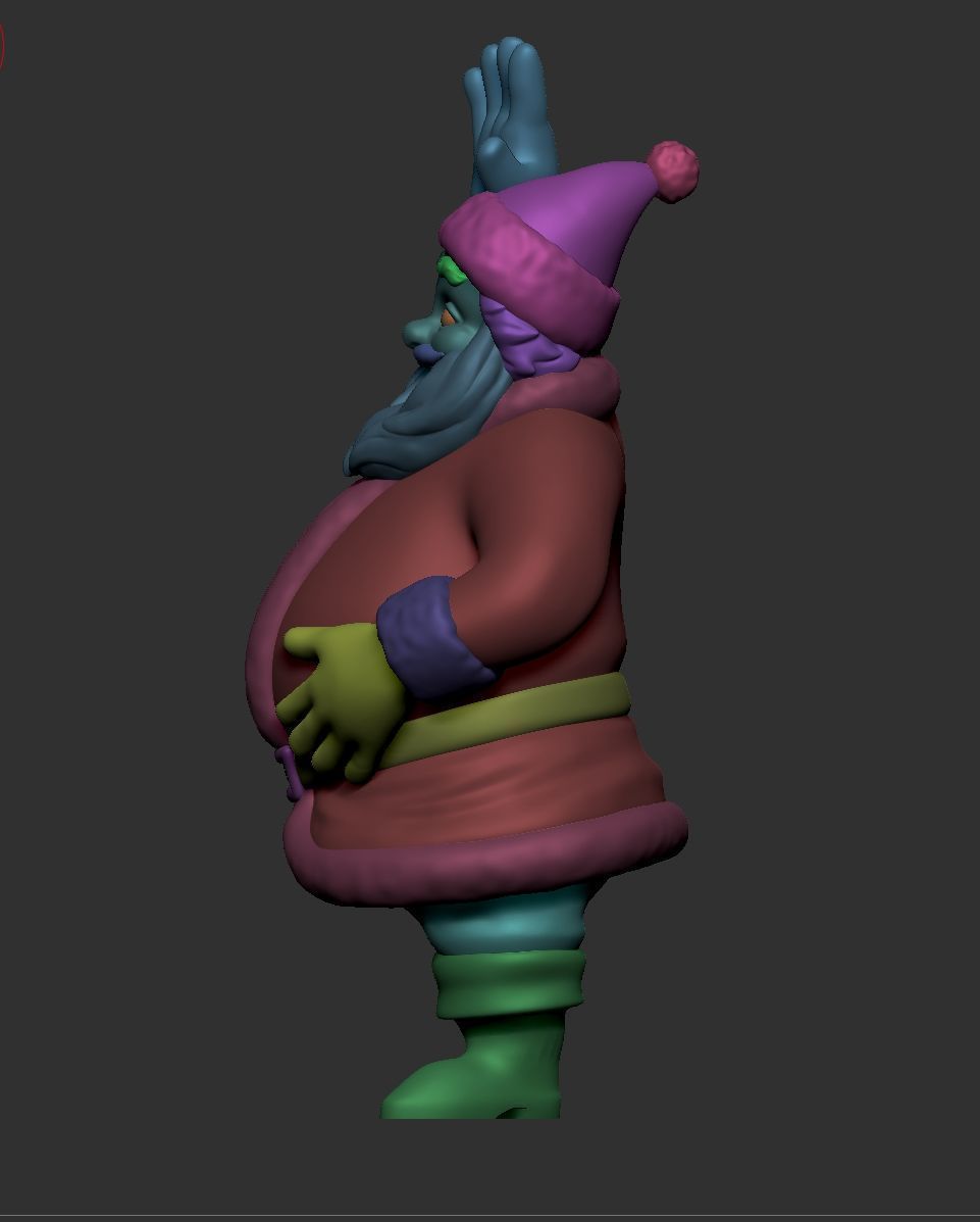 Santa Claus - Hello wave hand 3D print model_9