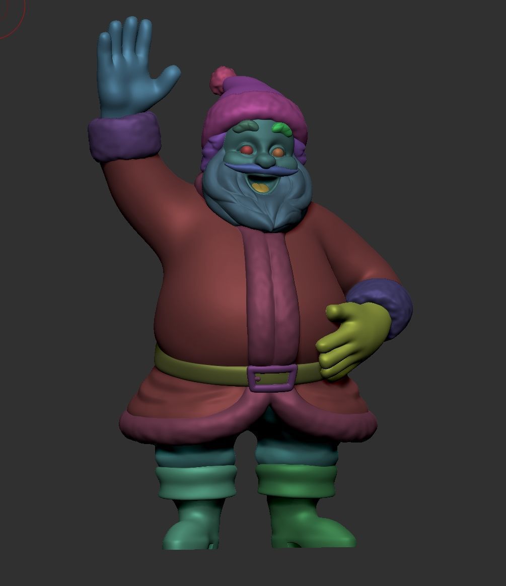 Santa Claus - Hello wave hand 3D print model_8