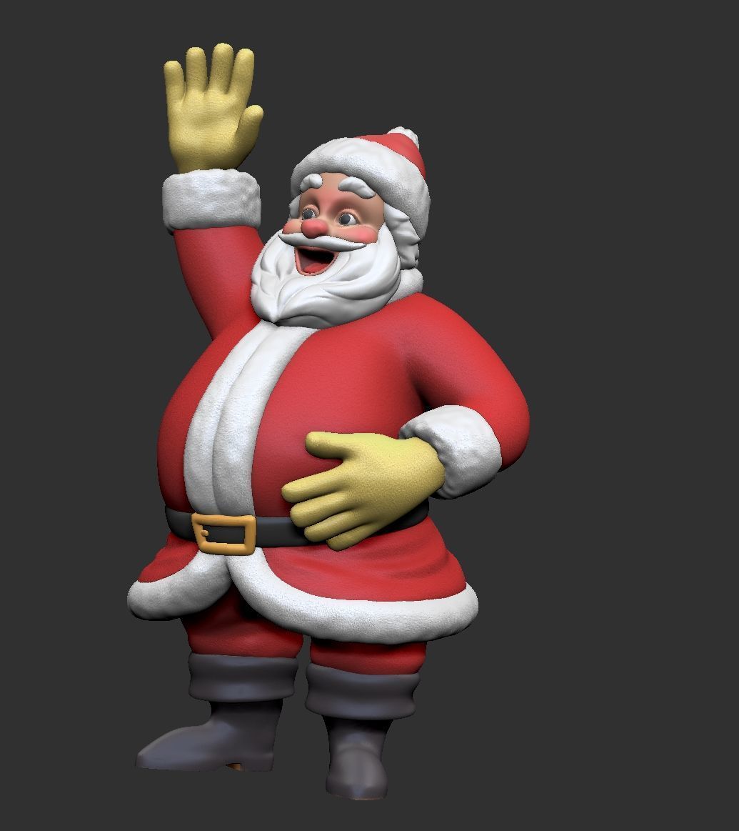 Santa Claus - Hello wave hand 3D print model_4