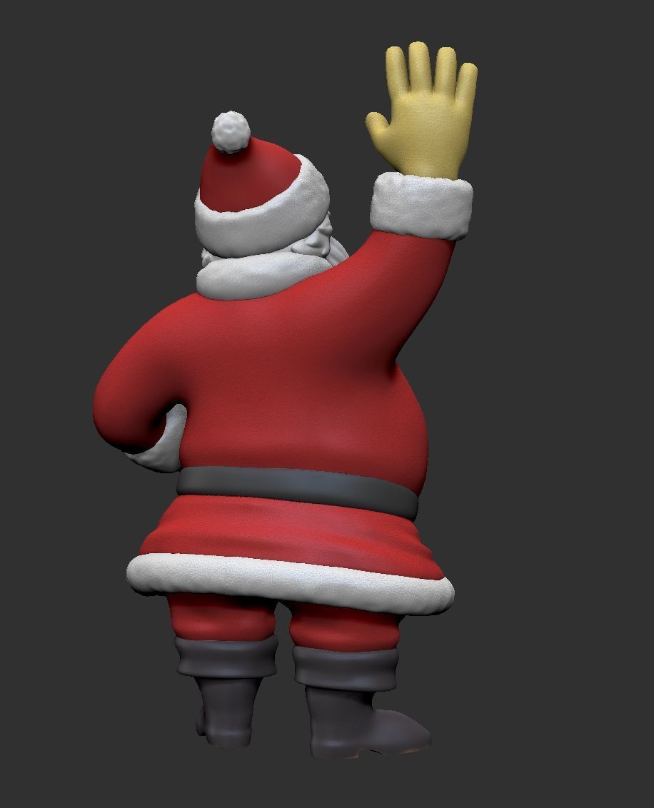 Santa Claus - Hello wave hand 3D print model_5