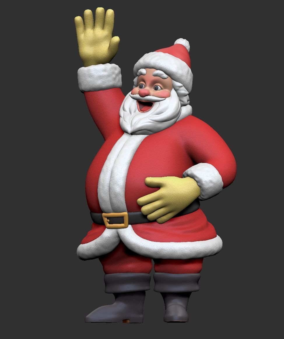 Santa Claus - Hello wave hand 3D print model_1