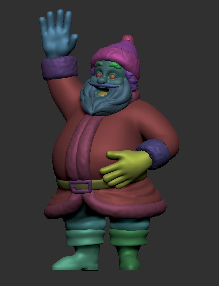 Santa Claus - Hello wave hand 3D print model_6