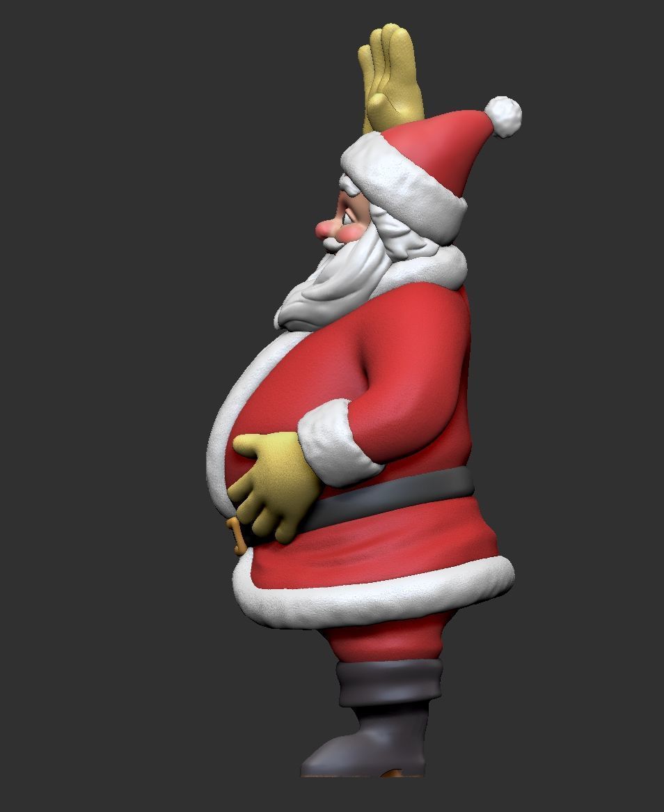 Santa Claus - Hello wave hand 3D print model_2