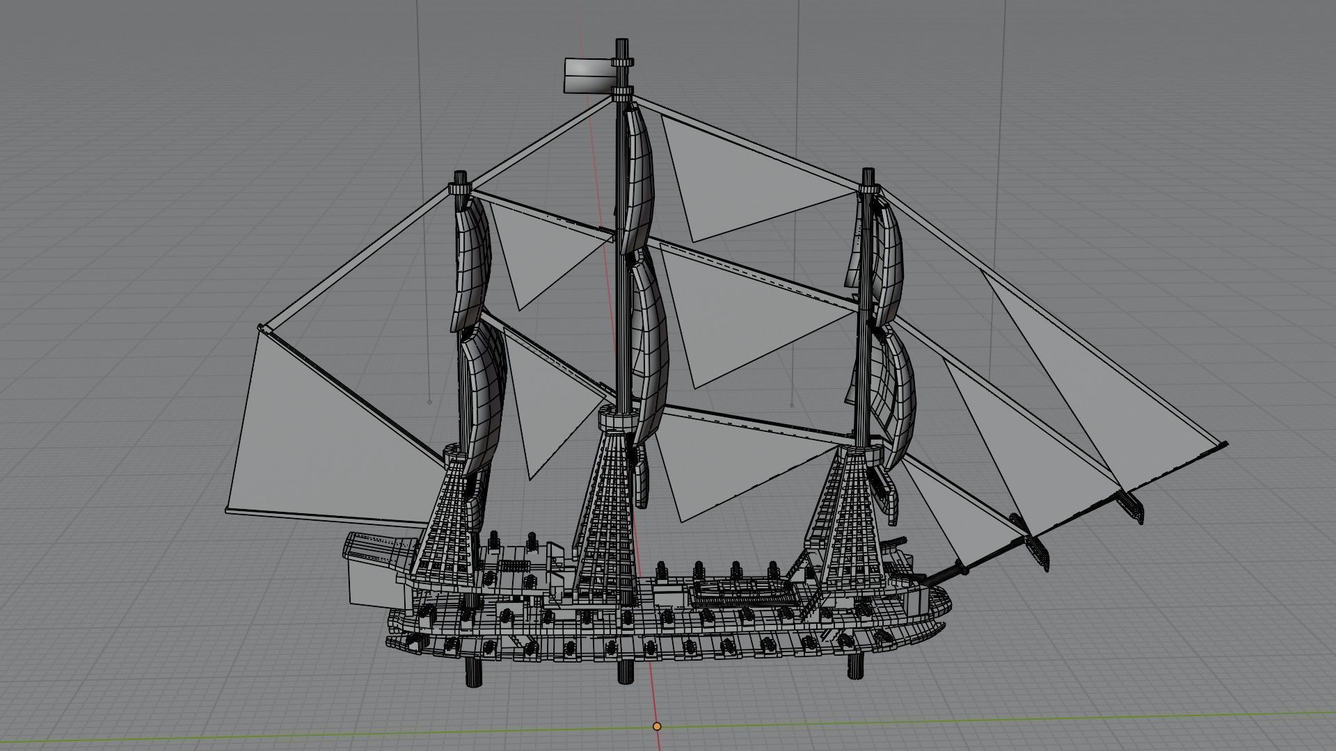 Medieval Ship Low-poly 3D model_9
