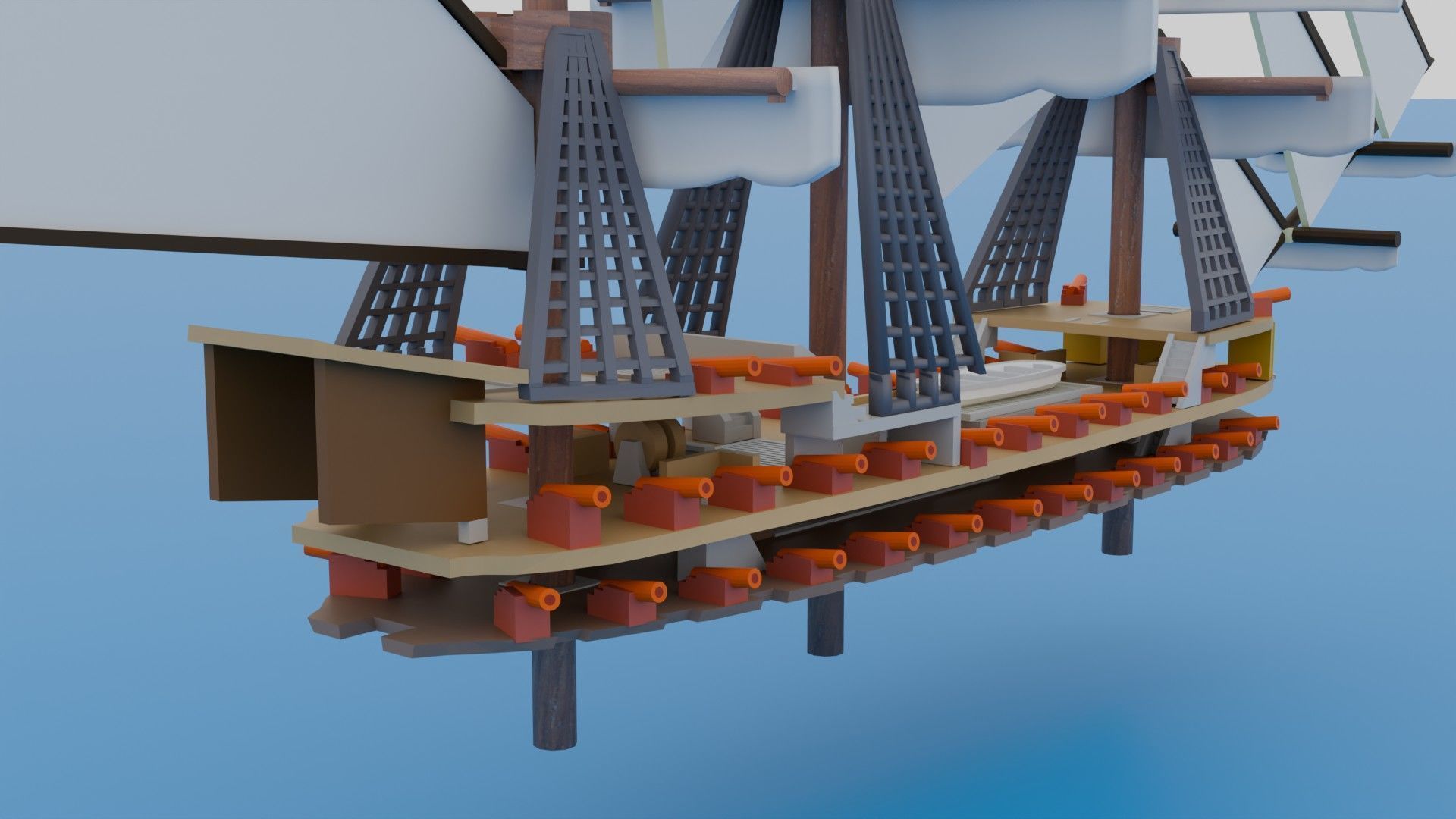 Medieval Ship Low-poly 3D model_5