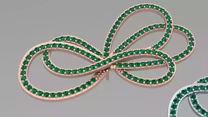 bowtie papion brooch and earrings 2nd version